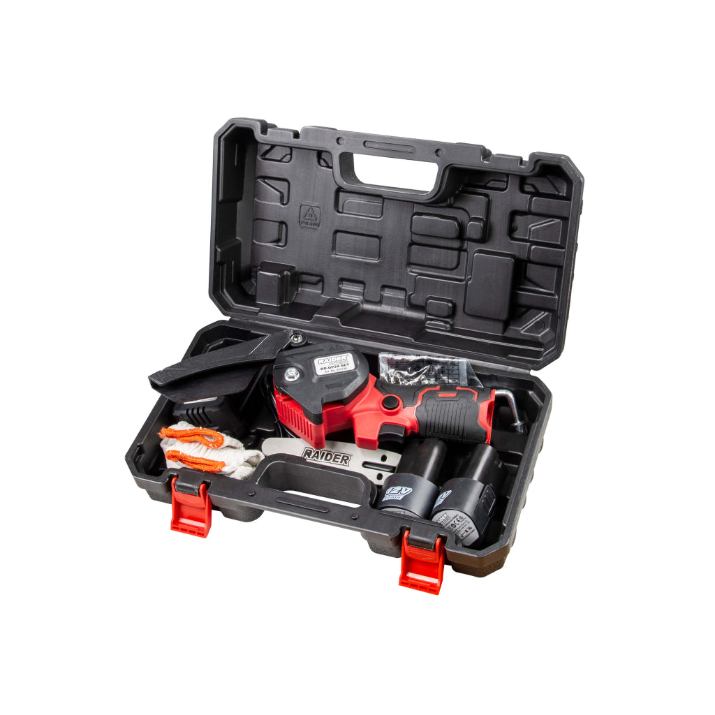 Raider Fierastrau cu lant 12V 100mm 2x2Ah valiza RD-GP24