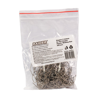 Raider Accessories Set 200 capse V x 0.8mm pentru aparat lipit plastic