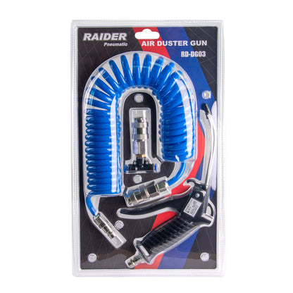 Raider Set pistol pentru suflat cu furtun 5m spiralat ¼"M&F