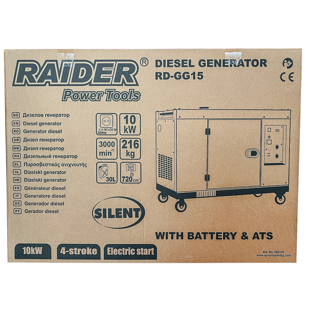 Raider Generator Diesel 10kW 230V&380V telecomanda RD-GG15