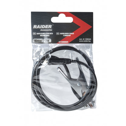Raider Accessories Set cablu sudura 16mm x 2.2m cleste impamantare si cupla