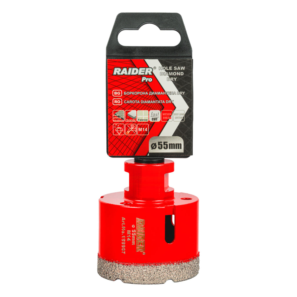 Raider Accessories Carota diamantata pentru Carotare uscata M14 Ø55mm
