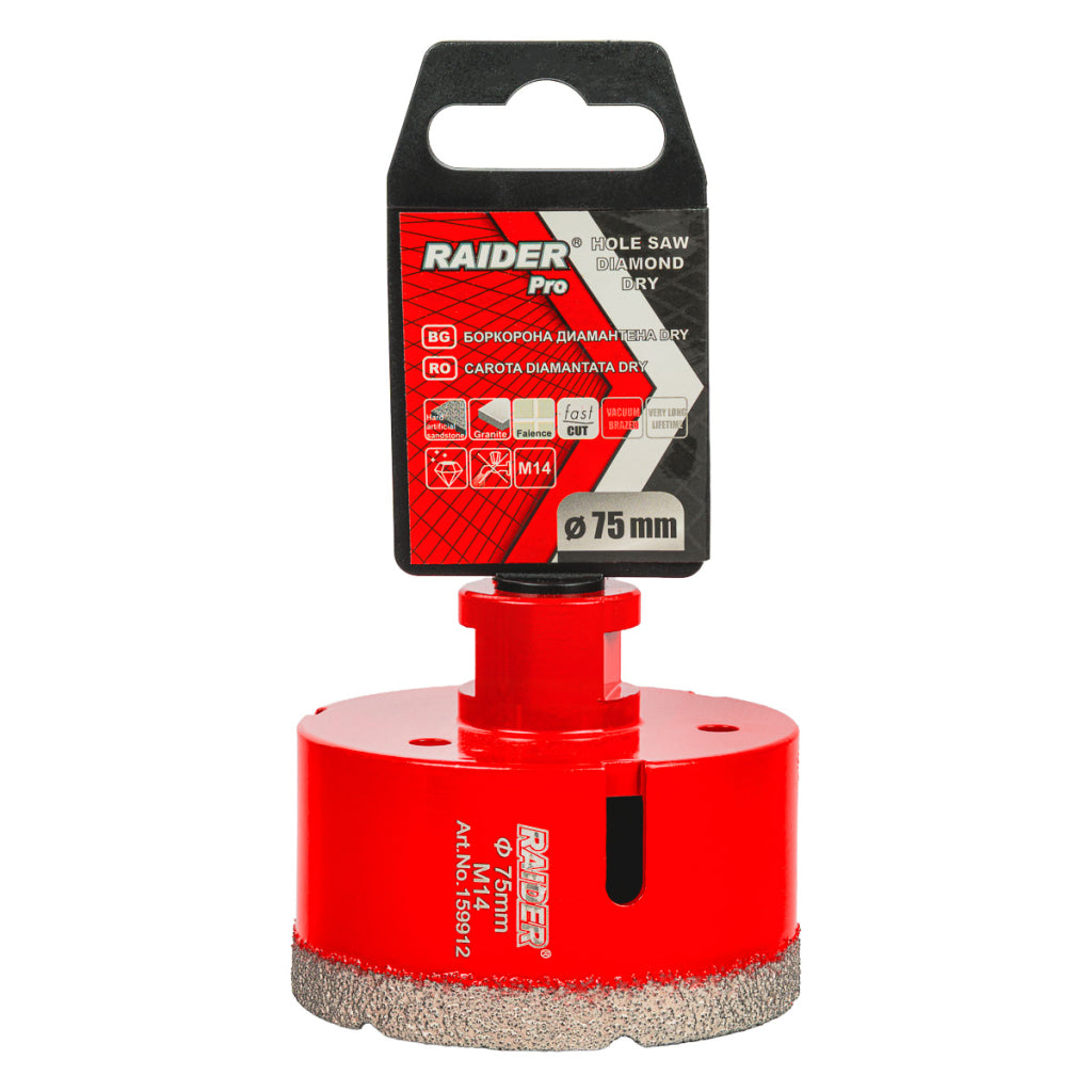 Raider Accessories Carota diamantata pentru Carotare uscata M14 Ø75mm