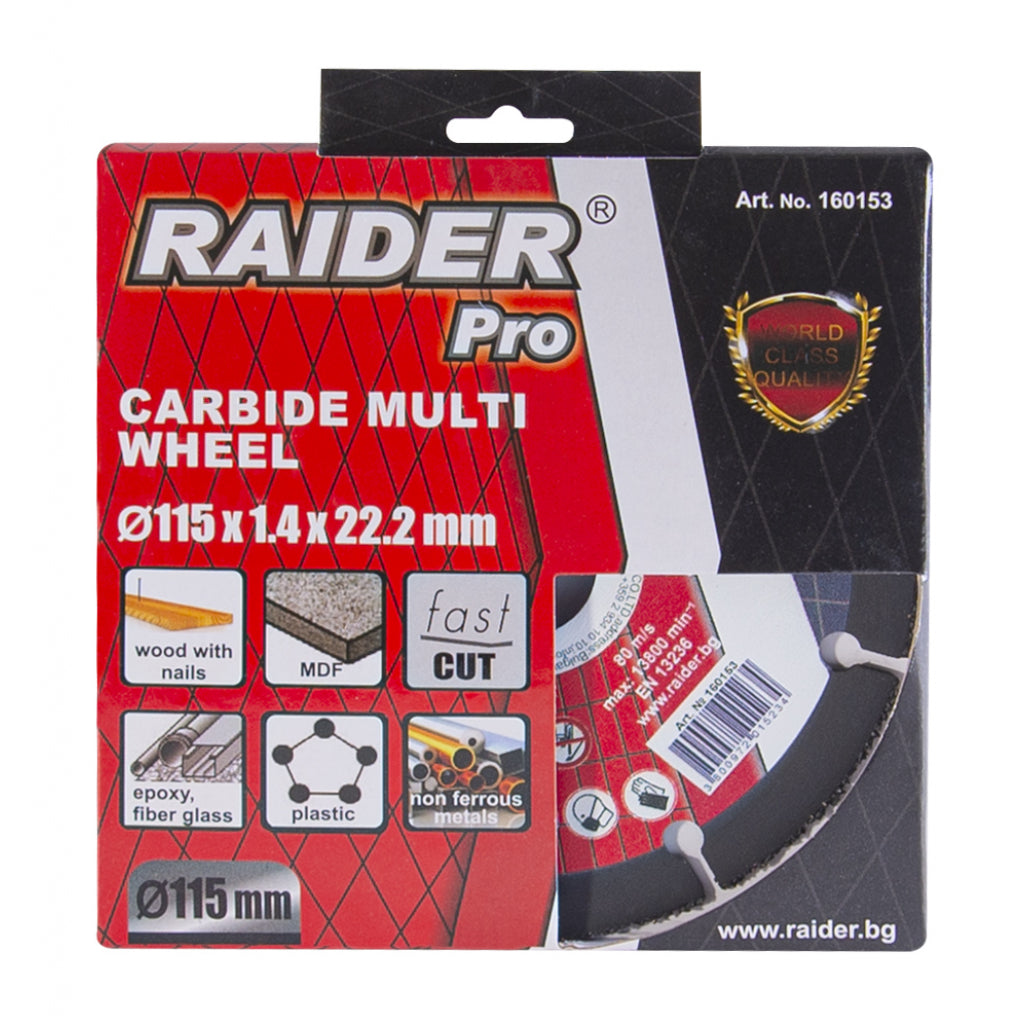 Raider Accessories Disc debitare multmaterial cu carbura 115x22.2mm