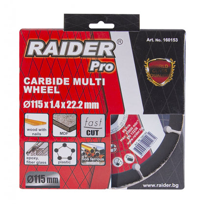 Raider Accessories Disc debitare multmaterial cu carbura 115x22.2mm