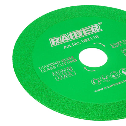 Raider Accessories Disc diamantat continuu 125x22.2 margine 15mm verde