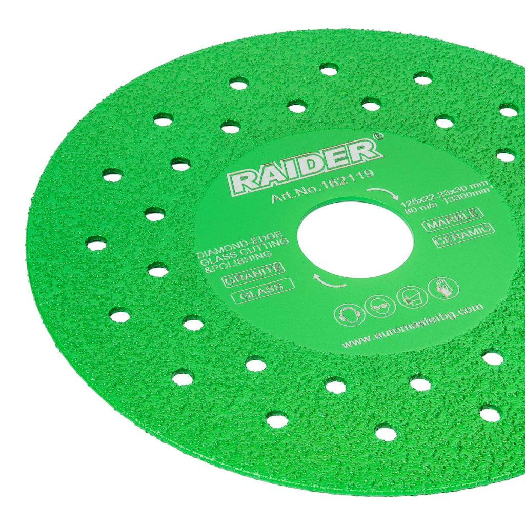 Raider Accessories Disc diamantat continuu 125x22.2 margine 30mm verde