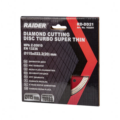 Raider Accessories Disc diamantat Turbo 115x22.2x1.2mm RD-DD21