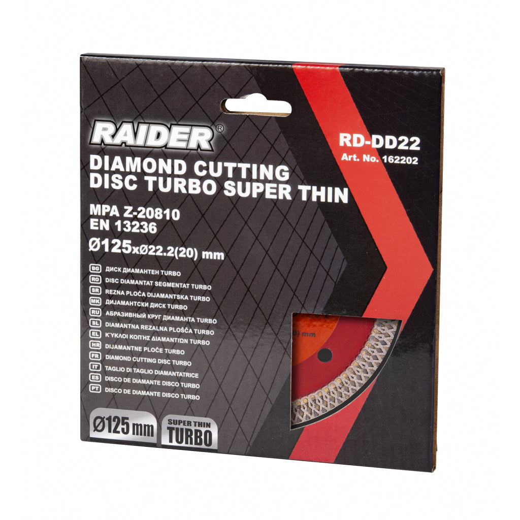 Raider Accessories Disc diamantat Turbo 125x22.2x1.2mm RD-DD22