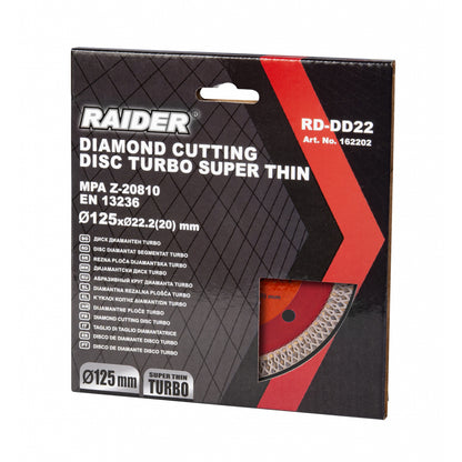 Raider Accessories Disc diamantat Turbo 125x22.2x1.2mm RD-DD22
