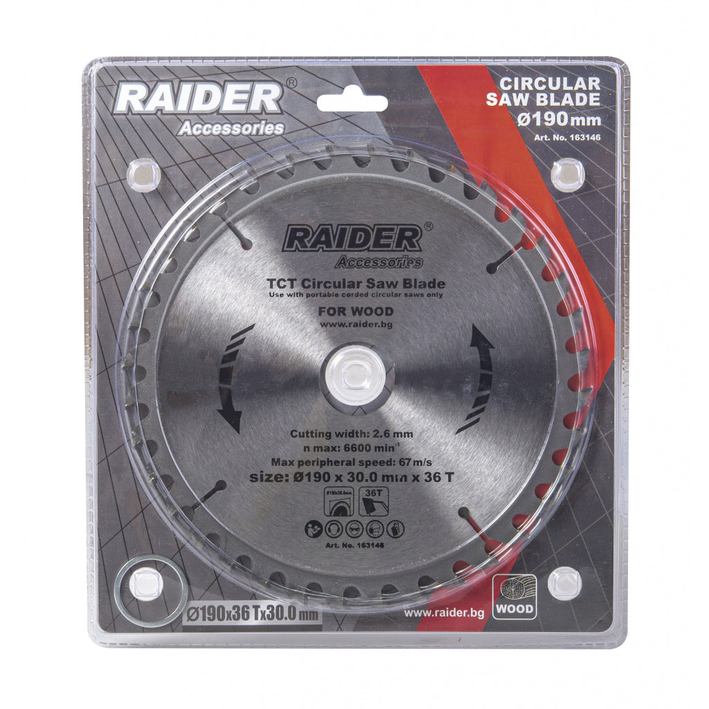 Raider Accessories Disc circular pentru lemn 190х36Тх30mm