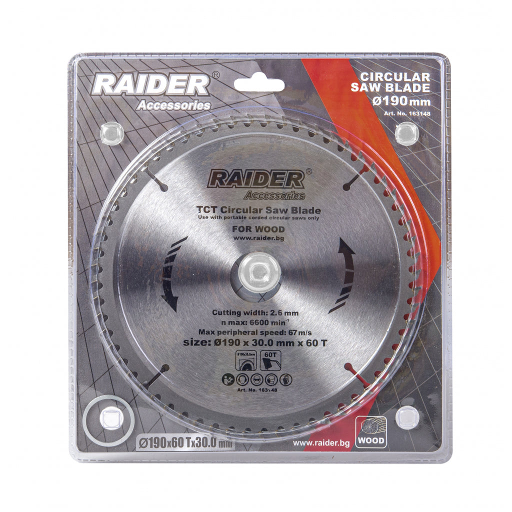 Raider Accessories Disc circular pentru lemn 190х60Тх30mm