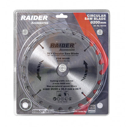 Raider Accessories Disc circular pentru lemn 200х24Тх30mm