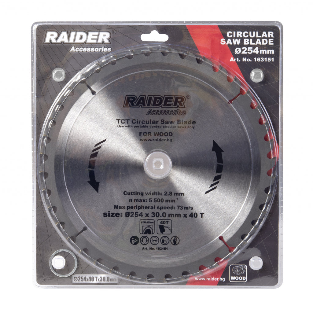 Raider Accessories Disc circular pentru lemn 254х40Тх30mm