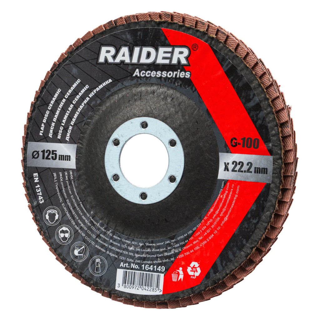 Raider Accessories Disc circular cu lamele smirghel ceramic ø125mm G100