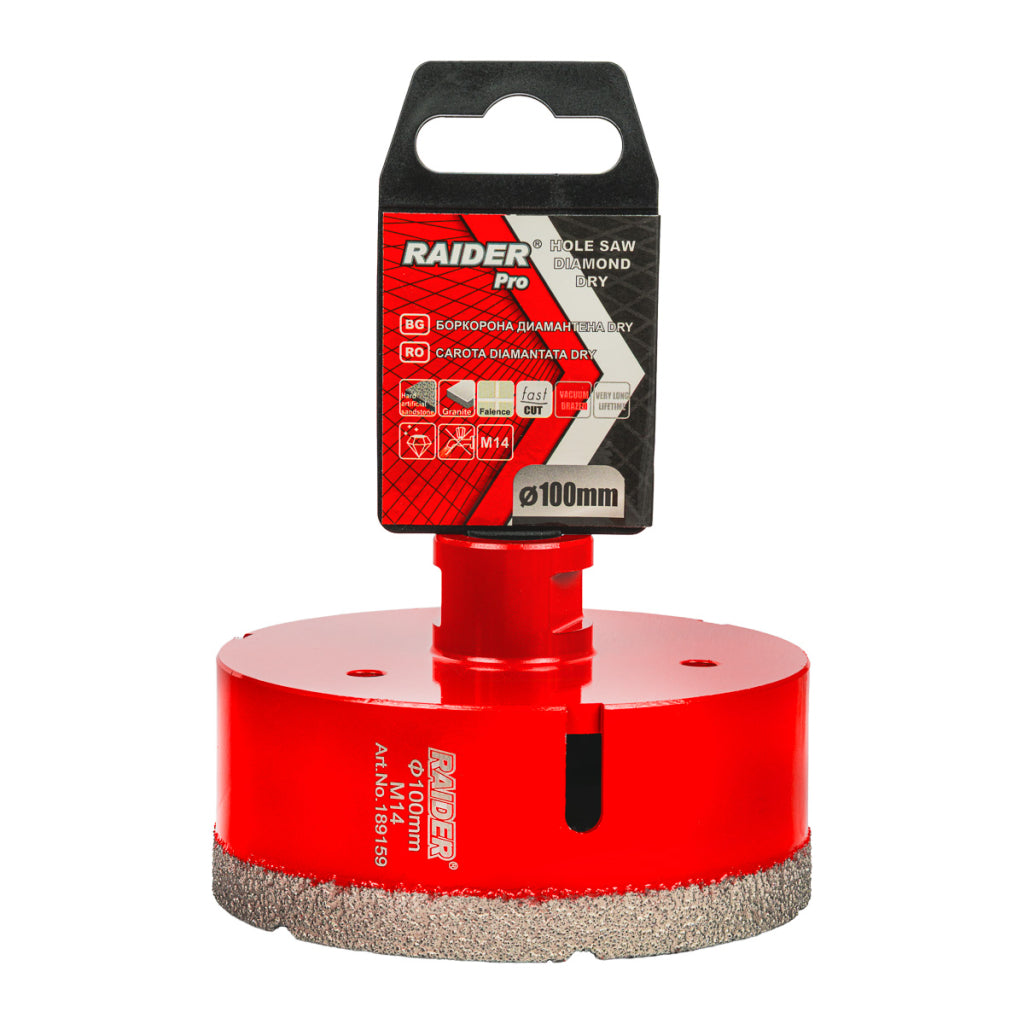 Raider Accessories Carota diamantata pentru Carotare uscata M14 Ø 100mm