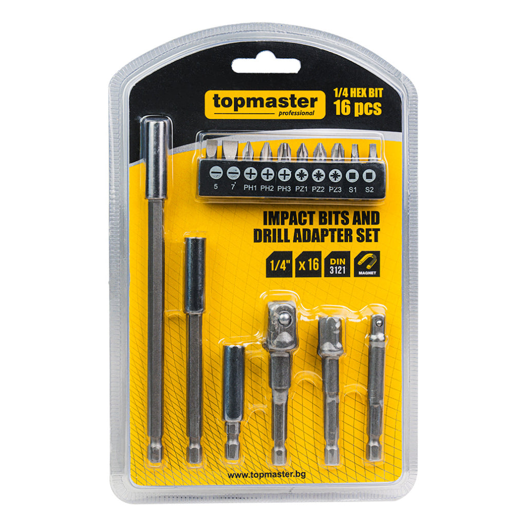 Top Master Pro Set 16 adaptori si biti pentru tubulare TMP