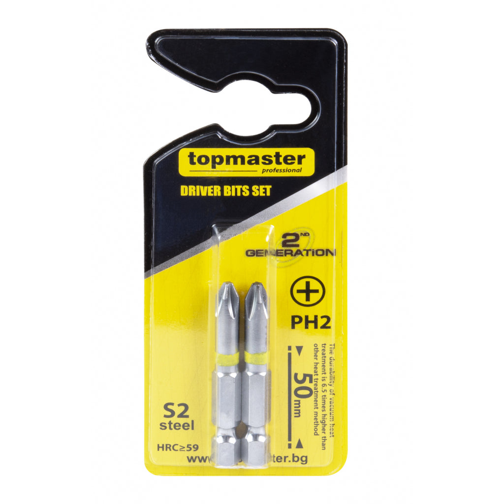 Top Master Pro Set 2 biti magnetici ¼" 50mm PH2 SVCM TMP