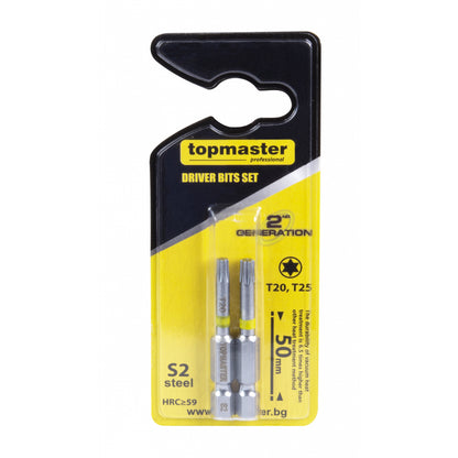 Top Master Pro Set 2 biti magnetici ¼" 50mm T20 SVCM TMP