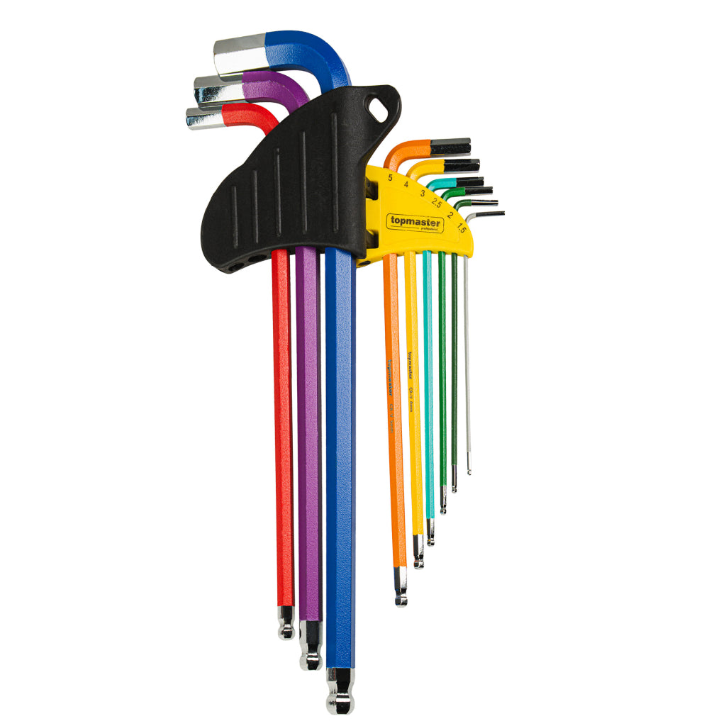 Top Master Pro Set 9 chei imbus HEX 1.5-10 80-207mm cu bila COLOR CRV TMP