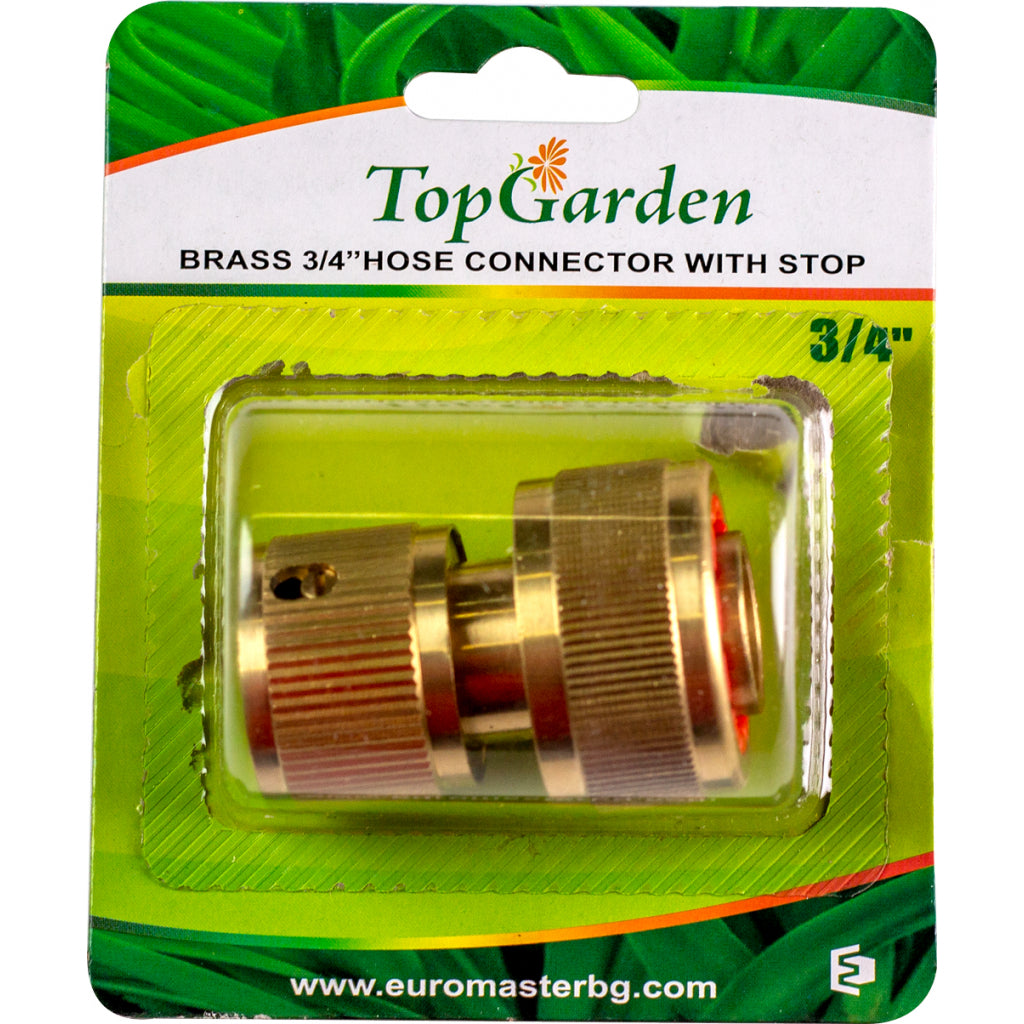 Top Garden Mufa conectoare furtun cu stop alama ¾” TG