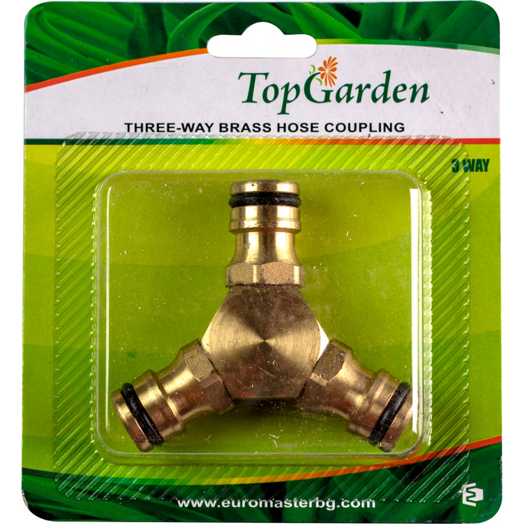 Top Garden Niplu furtun cu 3 cai ½" alama TG