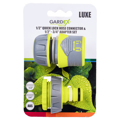 Gardex Conector furtun rapid ½" si set de adapt.½"-¾"LUXE GX