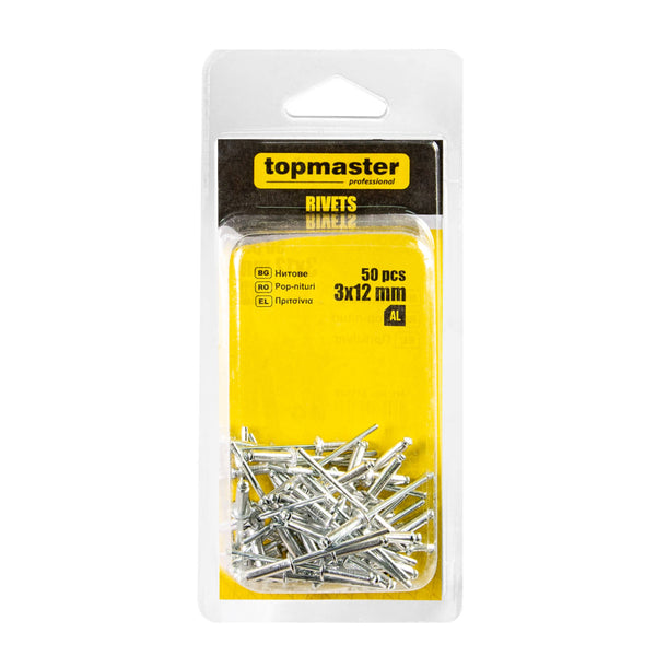 Set 50 pop-nituri din aluminiu Ø3.0 mm Topmaster Professional