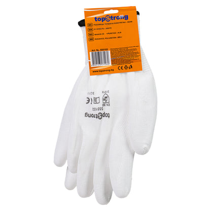 Top Strong Manusi de lucru PU M10 alb TMP