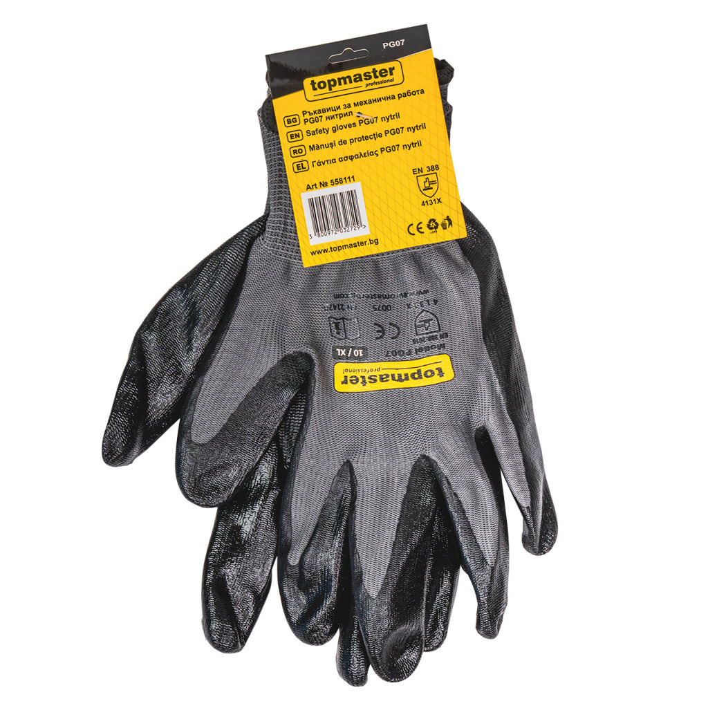 Top Master Pro Manusi de lucru nitril M10 gri-negru TMP-PG07