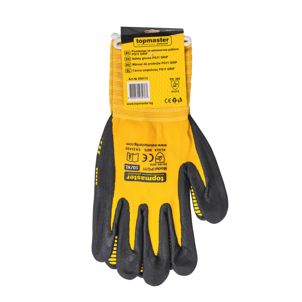 Top Master Pro Manusi de lucru latex GRIP M10 galben-negru TMP-PG11