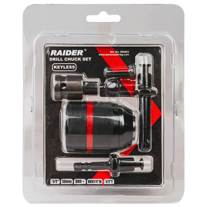 Raider Accessories Mandrina rapida metal ½"13mm SDS+HEX¼"M patrat ½"F