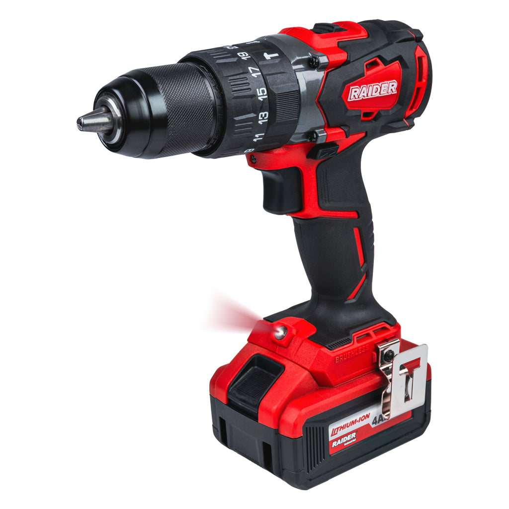 Raider Industrial Masina de gaurit cu percutie 20V 2x4Ah 62Nm RDI-CDB01