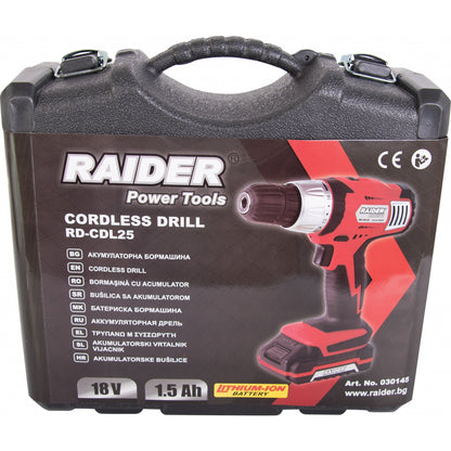 Raider Masina de gaurit si insurubat 18V 1.5Ah 26Nm RD-CDL25