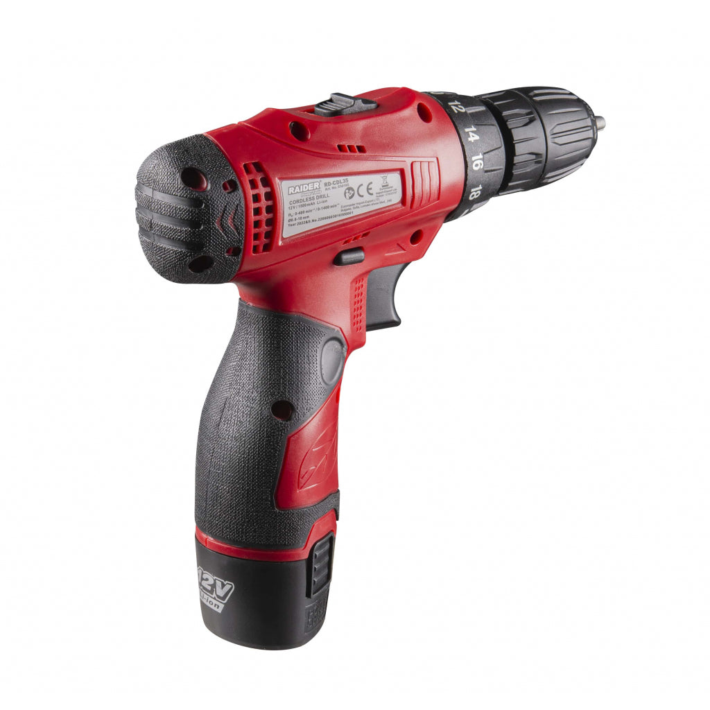 Raider Masina de gaurit si insurubat 12V 2x1.5Ah 24Nm RD-CDL35