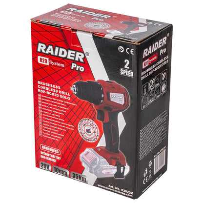 Raider R20 Masina de gaurit si insurubat 20V, SOLO, 35Nm, 10mm, RDP-BCD20 - R20 - O baterie, multe posibilitati!
