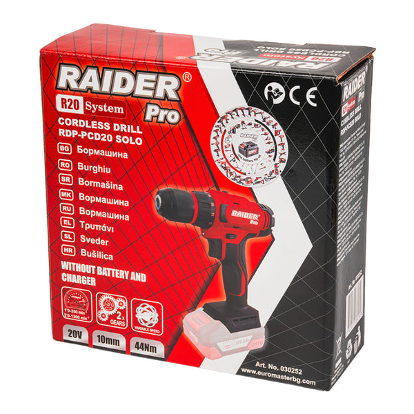 Raider R20 Masina de gaurit cu percutie 20V SOLO 44Nm RDP-PCD20