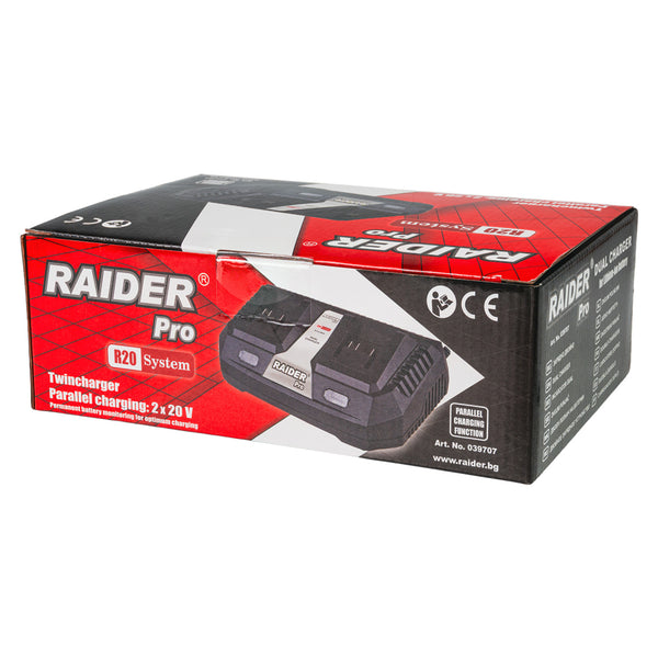 Raider R20 Incarcator dual 2x3Ah pentru acumulator 20V
