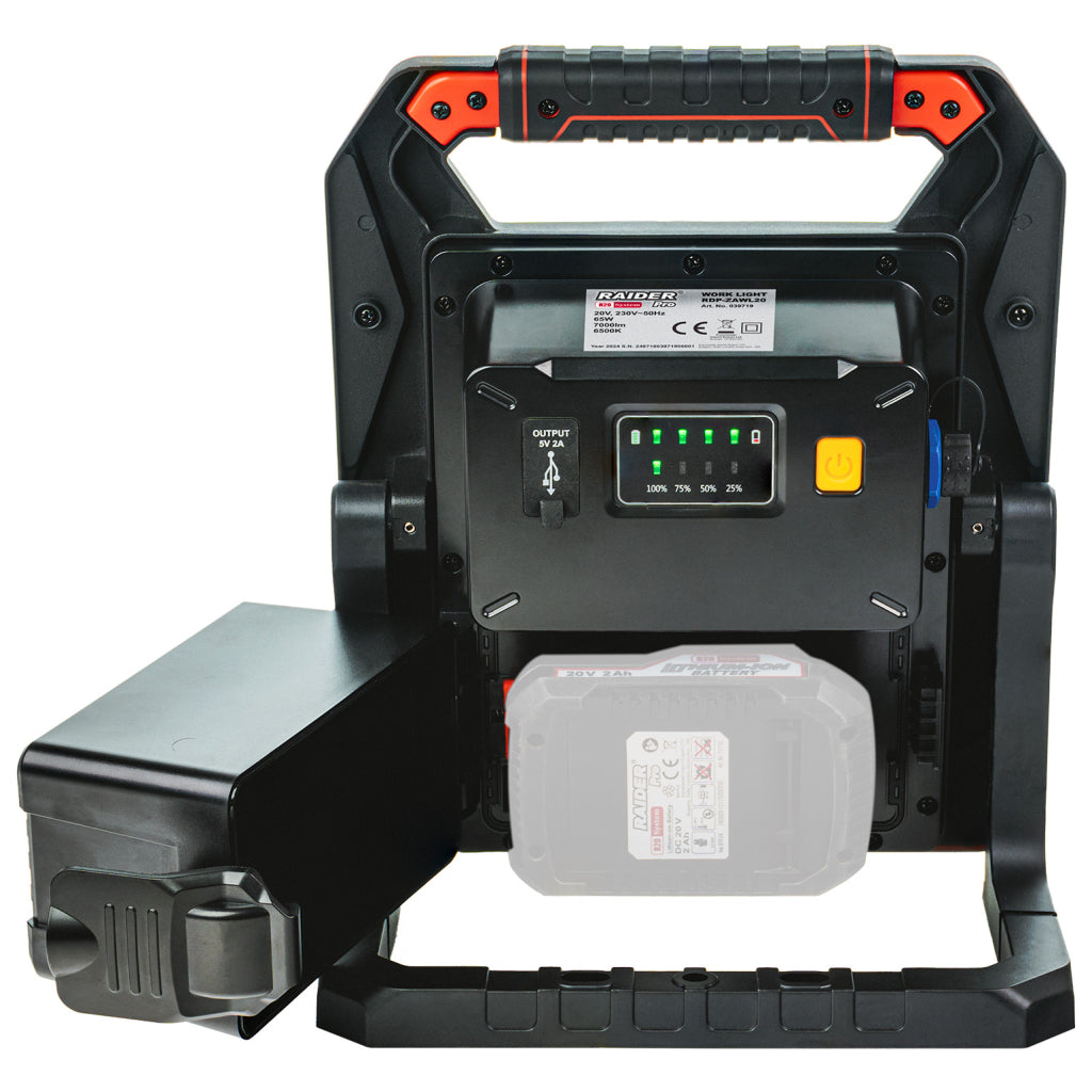 Raider R20 Lampa lucru 20V / 230V 65W 7000lm dimabila USB SOLO RDP-ZAWL20