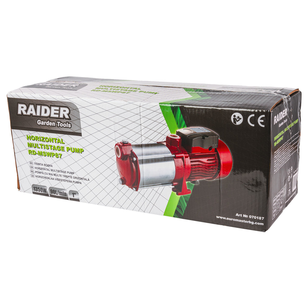 Raider Pompa multietajata orizontala 6T 1.35kW 1" 8-70m RD-MSWP87