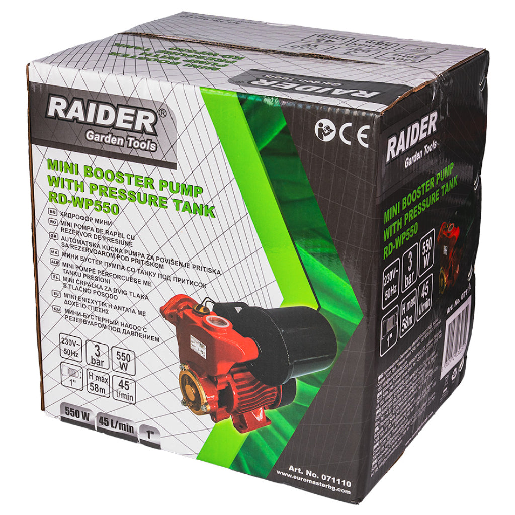 Raider Hidrofor 550W 1" 8-58m 2700l/h mini RD-WP550