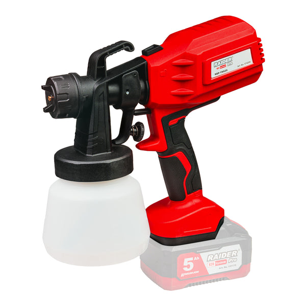 Raider R20 Pistol de vopsit 20V cu 3 duze Ø1.5-2.5mm 0.8L SOLO RDP-YSGC20