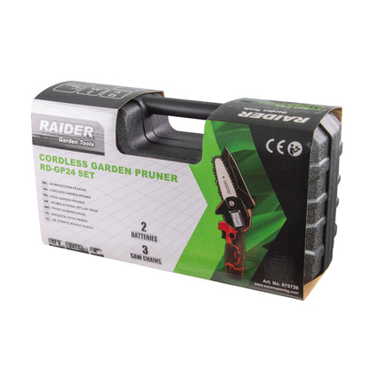 Raider Fierastrau cu lant 12V 100mm 2x2Ah valiza RD-GP24