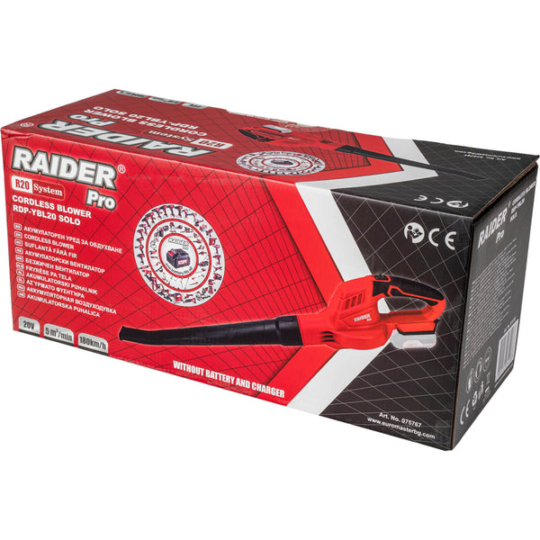 Raider R20 Suflanta frunze 20V 180km/h 5m3/min SOLO RDP-YBL20