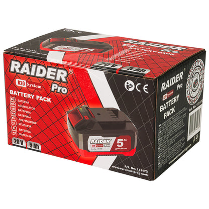 R20 Acumulator Li-ion 20V 5Ah compatibil cu intreaga gama Raider R20 - R20 - O baterie, multe posibilitati!