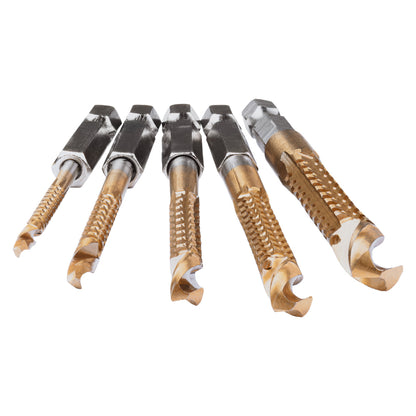 Raider Accessories Set 5 burghie metal HSS+TIN 32.0-8.0mm cu freza 1/4 HEX
