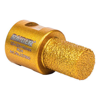 Raider Accessories Freza diamantata tip bit pentru gaurit ceramica M14 ø15x20x42mm