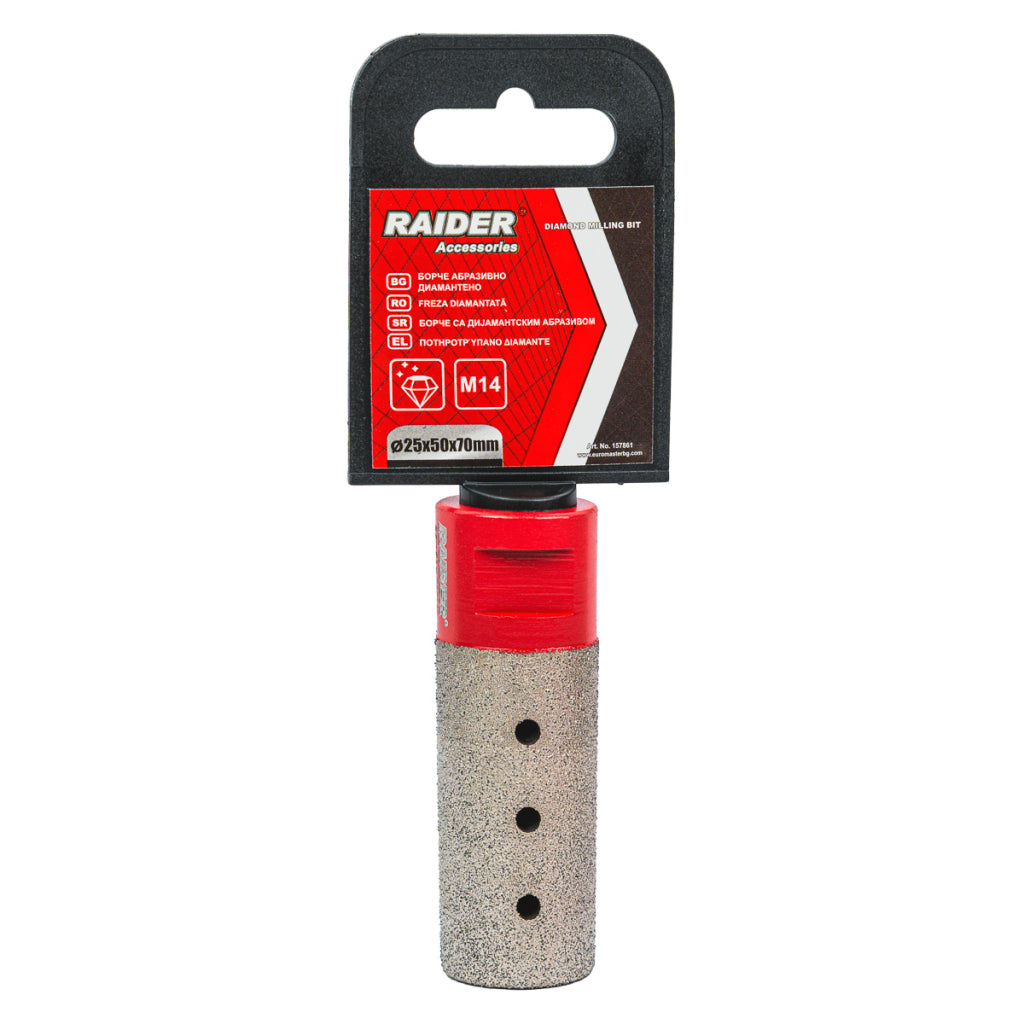 Raider Accessories Freza diamantata tip bit pentru gaurit ceramica M14 ø25x50x70mm