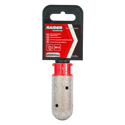 Raider Accessories Freza diamantata tip bit pentru gaurit ceramica M14 ø25x50x65mm