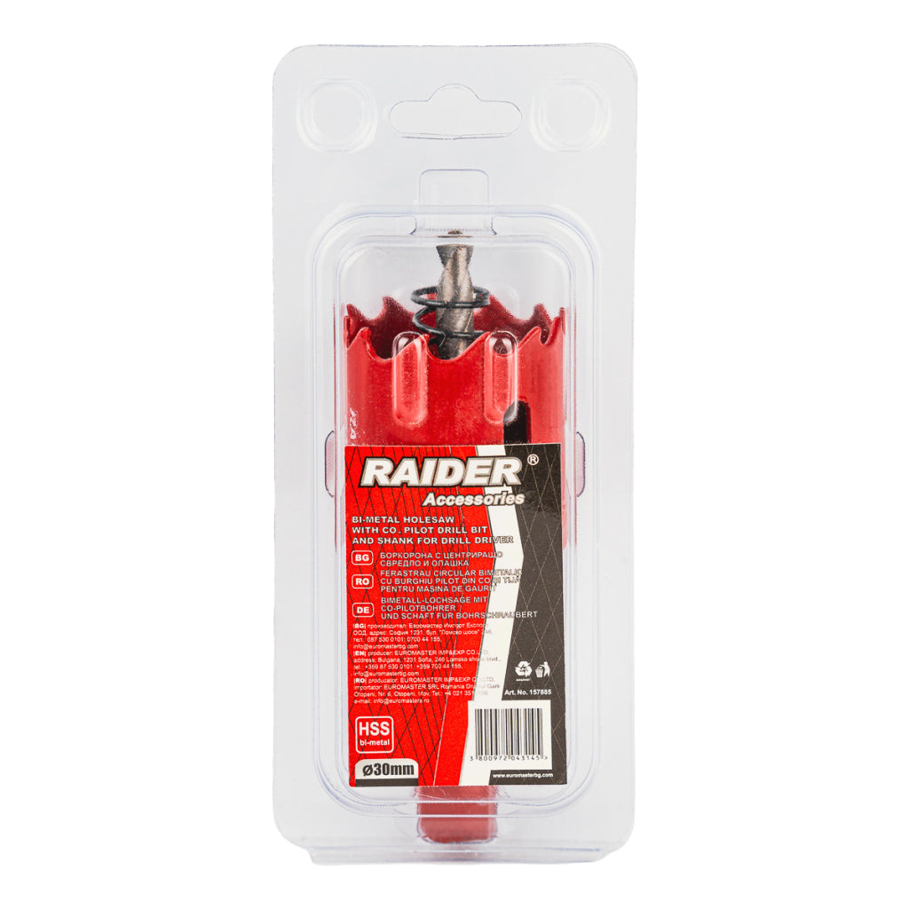 Raider Accessories Carota bi-metal HSS ø30mm cu burghiu pilot RD